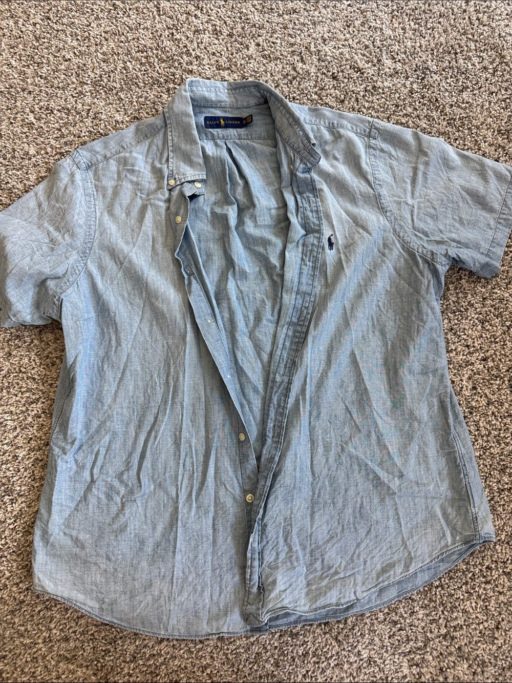 Polo by Ralph Lauren Light Blue Short Sleeve Button-Down Shirt